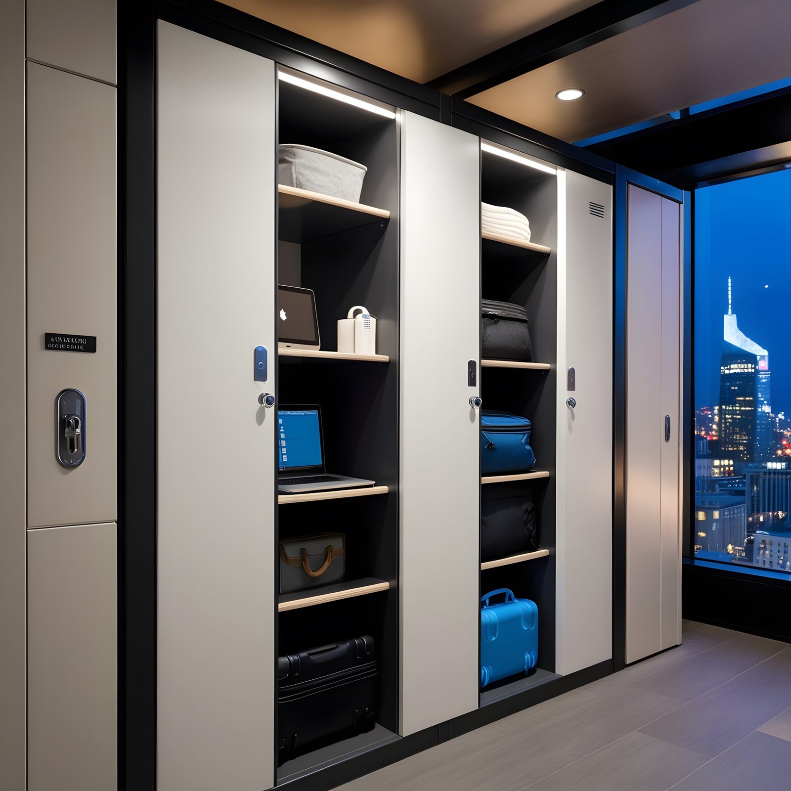 High Storage Wardrobe With Mini Locker & Mirror